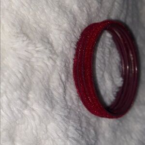 Red Velvet Glittery Bangles